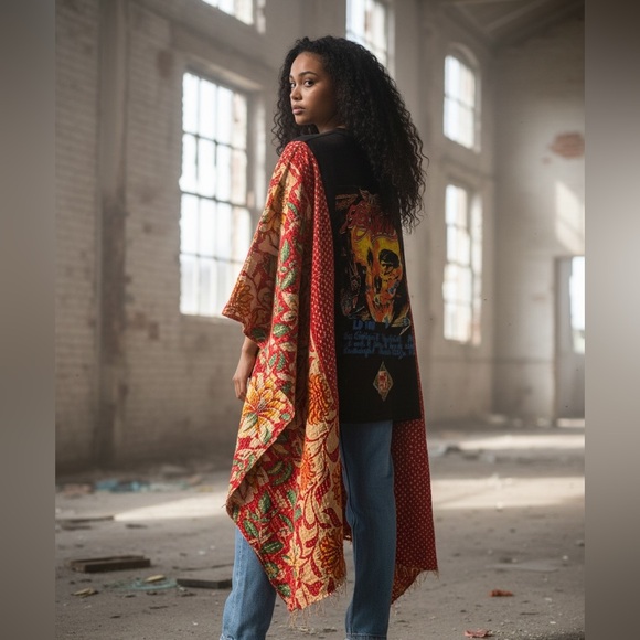 AEROSMITH Handmade Upcycled Clothing Oversized Granny D Originals - Picture 4 of 5